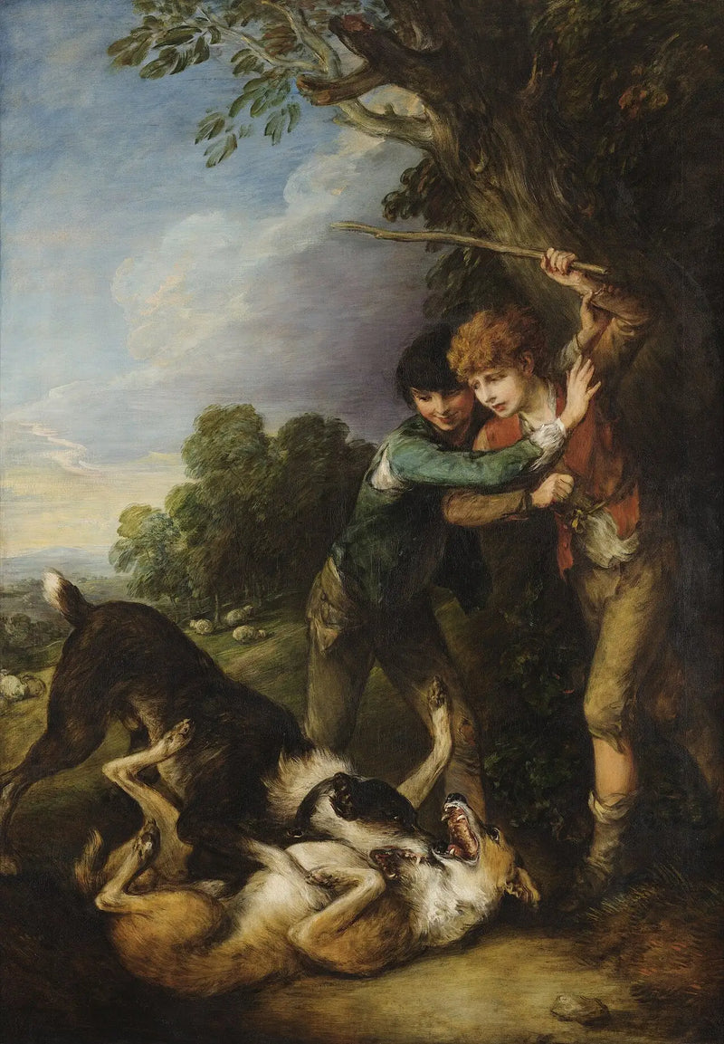 Due pastori si combattono con dei cani - Thomas Gainsborough