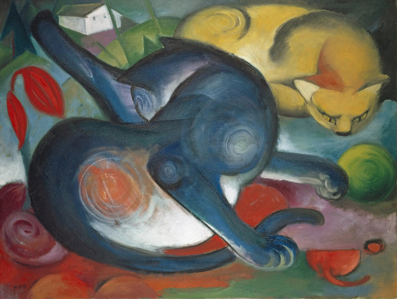 Due gatti, blu e giallo - Franz Marc