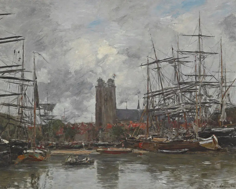 Dordrecht - Vista del porto - Eugène Boudin