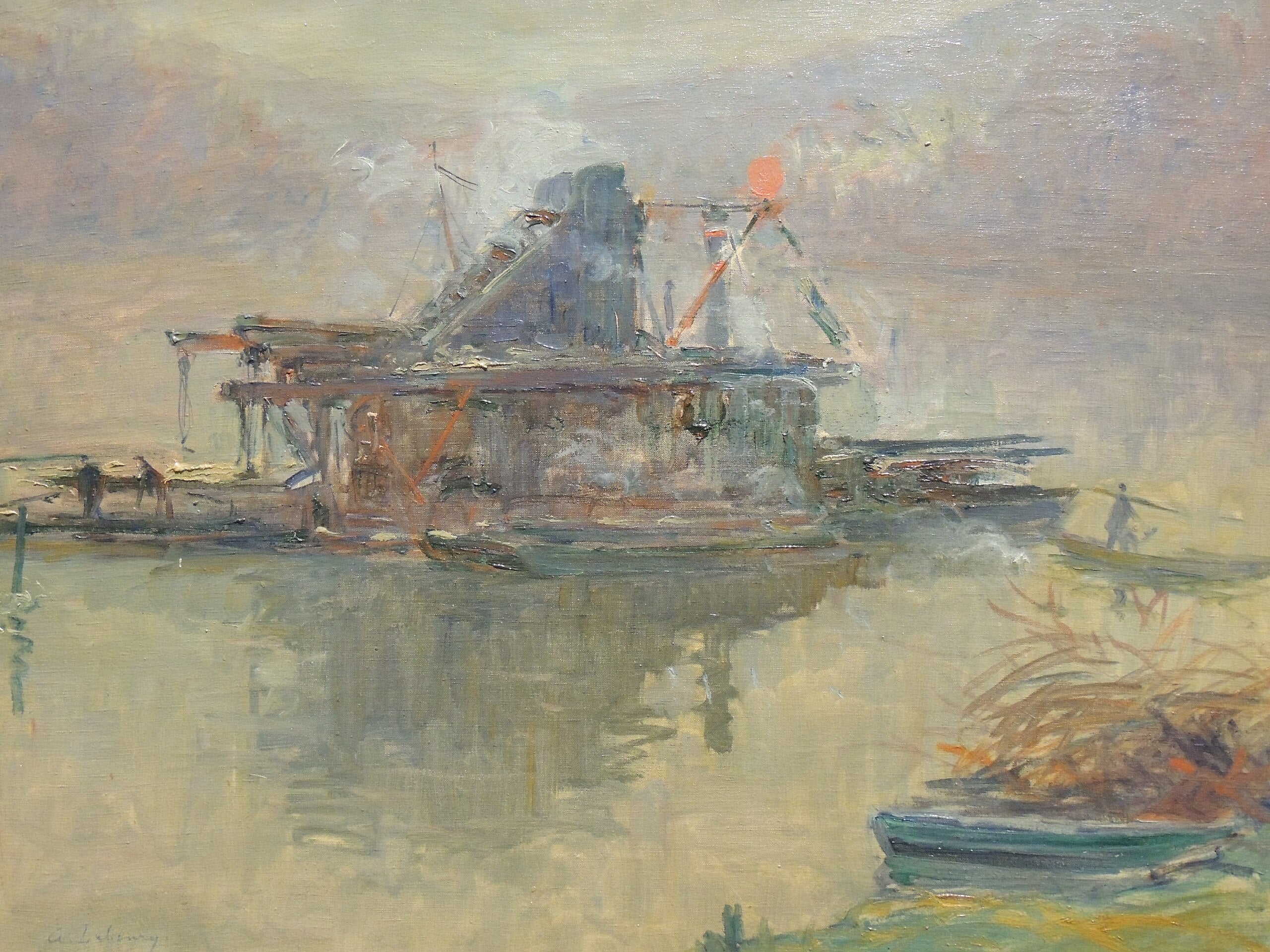 Draga sulla Senna vicino a Rouen - Albert Lebourg