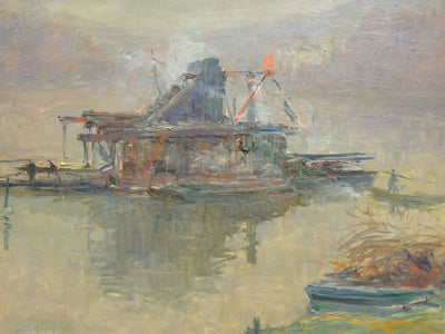 Draga sulla Senna vicino a Rouen - Albert Lebourg