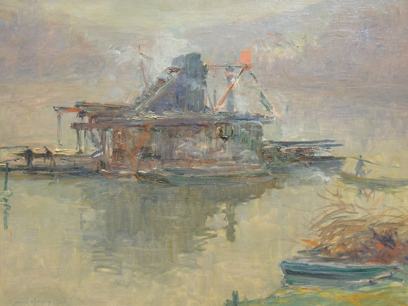 Draga sulla Senna vicino a Rouen - Albert Lebourg