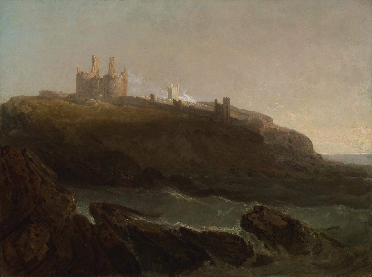 Castello di Dunstanburgh, costa nord-orientale del Northumberland, alba dopo una notte tempestosa - J. M. W. Turner
