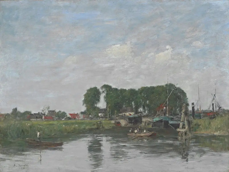 Dintorni di Dordrecht. Cantiere di riparazione di barche - Eugène Boudin