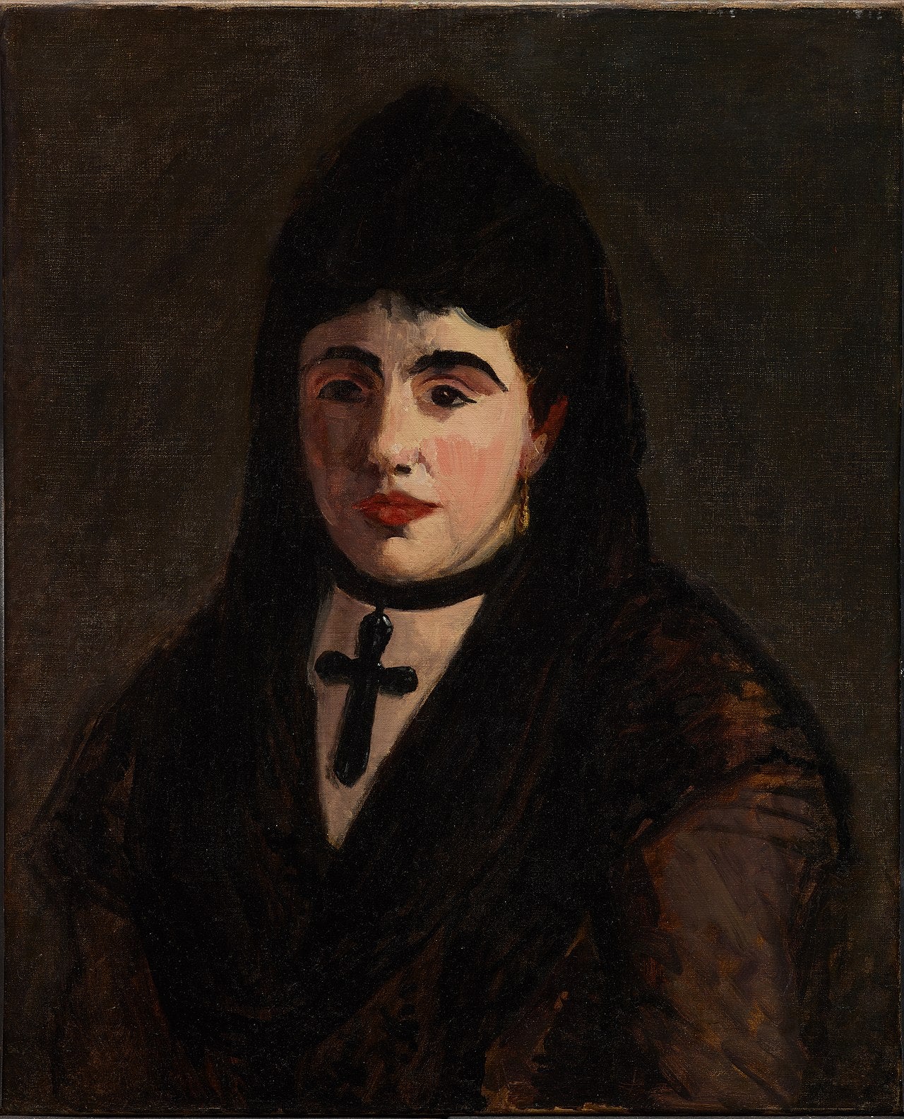 Reproduction du tableau « Espagnole à la Croix Noire - Édouard Manet » par Alpha Reproduction en peinture à l’huile
