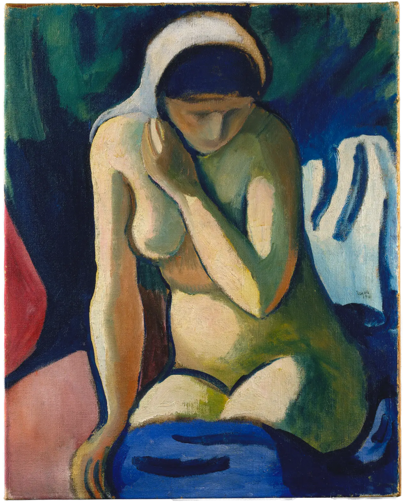 Ragazza nuda con sciarpa - August Macke