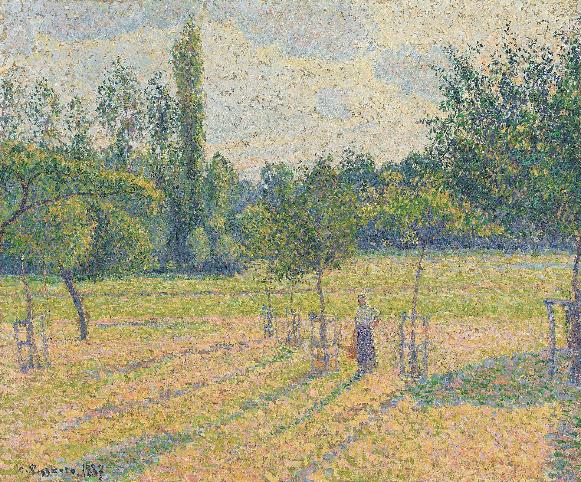 Reproduction du tableau « Fin d'après-midi dans notre pré - Camille Pissarro » par Alpha Reproduction en peinture à l’huile