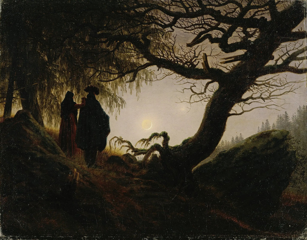 Reproduction du tableau « Homme et Femme contemplant la Lune - Caspar David Friedrich » par Alpha Reproduction en peinture à l’huile