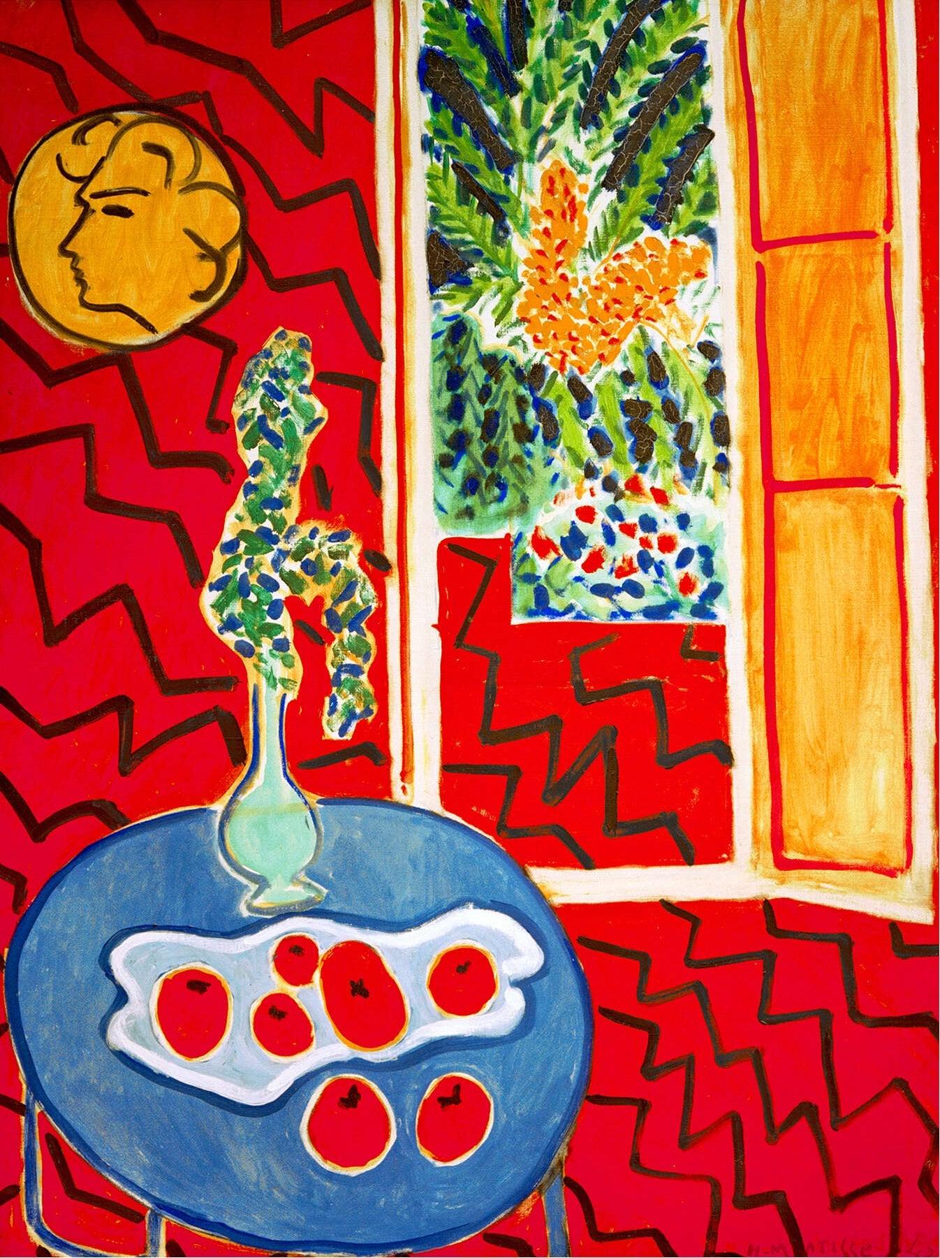Reproduction du tableau « Intérieur rouge, nature morte sur table bleue - Henri Matisse » par Alpha Reproduction en peinture à l’huile