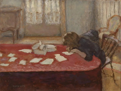 Reproduction du tableau « Jeune femme écrivant - Pierre Bonnard » par Alpha Reproduction en peinture à l’huile