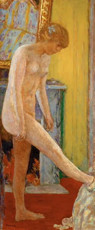 Reproduction du tableau « Jeune fille nue devant la cheminée - Pierre Bonnard » par Alpha Reproduction en peinture à l’huile