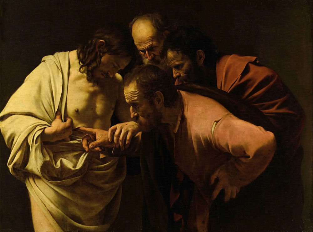 Reproduction du tableau « L'Incrédulité de saint Thomas - Le Caravage » par Alpha Reproduction en peinture à l’huile