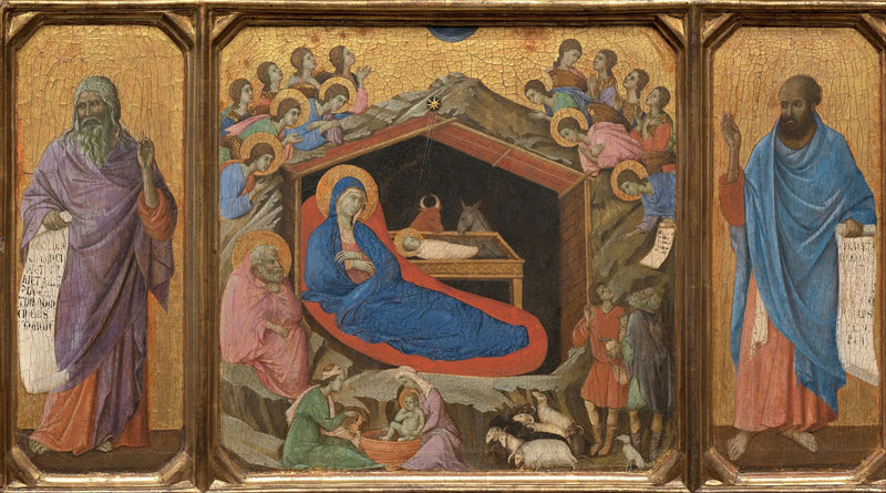 La Natività con i profeti Isaia e Ezechiele - Duccio di Buoninsegna