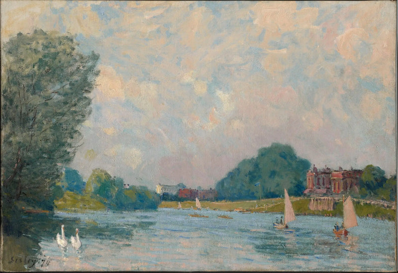 Il Tamigi a Hampton Court - Alfred Sisley