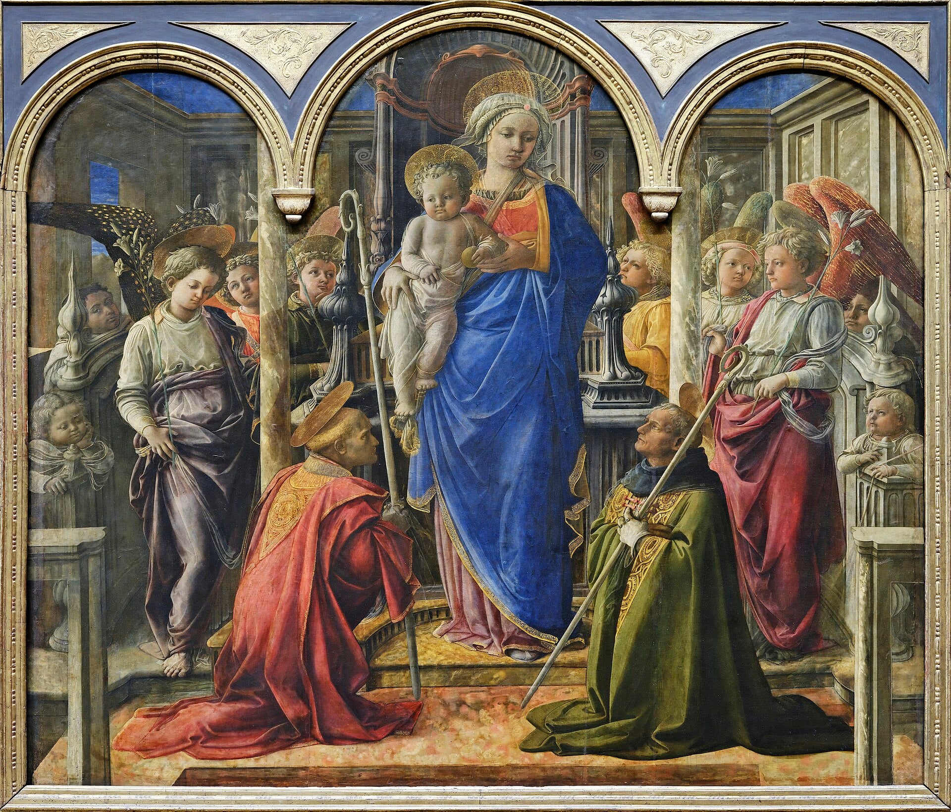 La Vierge et l’Enfant entourés d’anges de saint Frediano et de saint Augustin - Fra Filippo Lippi - Alpha Reproduction