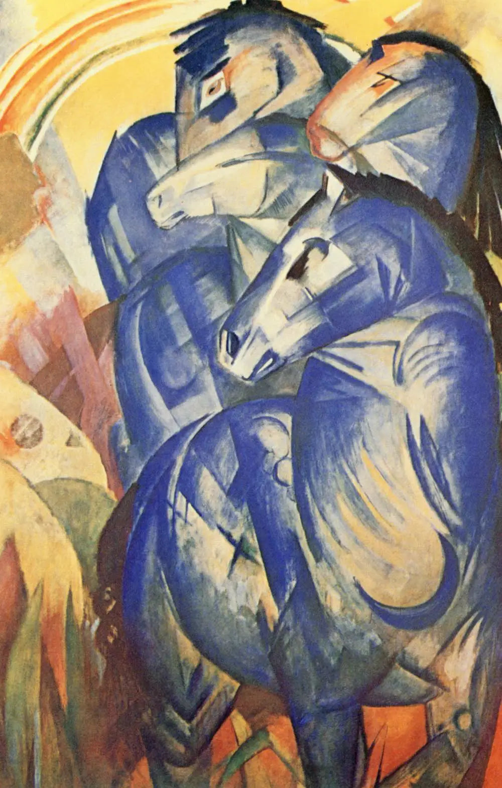 Reproduction du tableau « La tour des chevaux bleus - Franz Marc » par Alpha Reproduction en peinture à l’huile