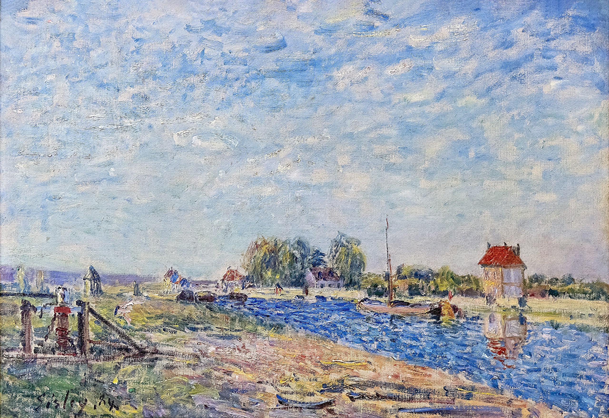 Reproduction du tableau « Le Canal du Loing - Alfred Sisley » par Alpha Reproduction en peinture à l’huile