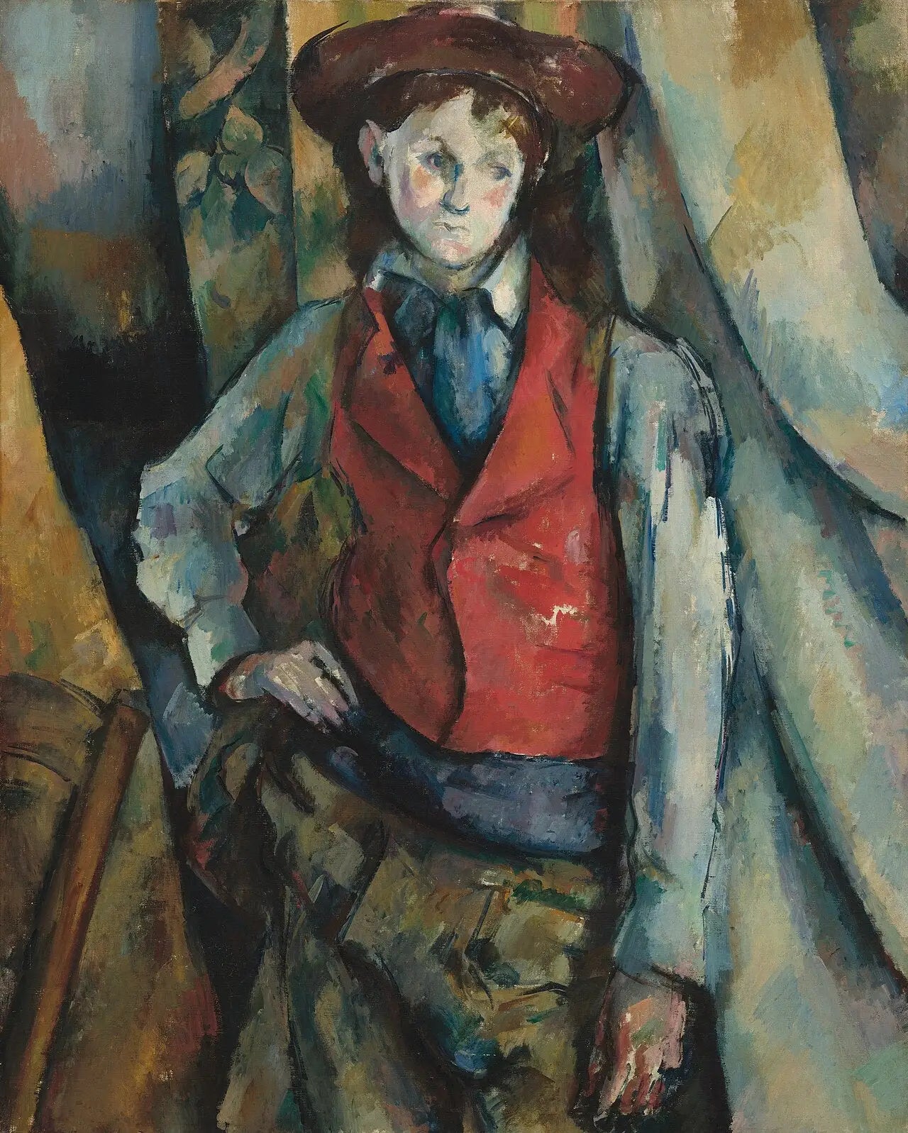 Reproduction du tableau « Le Garçon au gilet rouge - Paul Cézanne » par Alpha Reproduction en peinture à l’huile