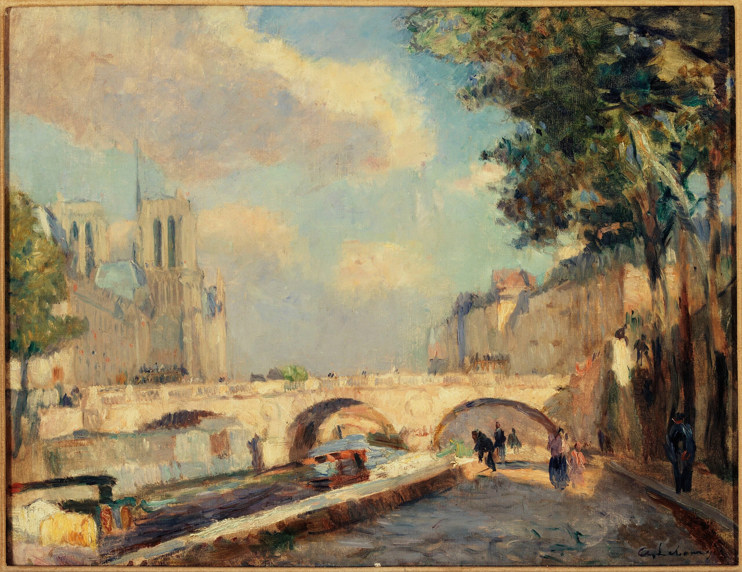 Il ponte Saint-Michel e Notre-Dame, visti dal Quai des Grands-Augustins - Albert Lebourg