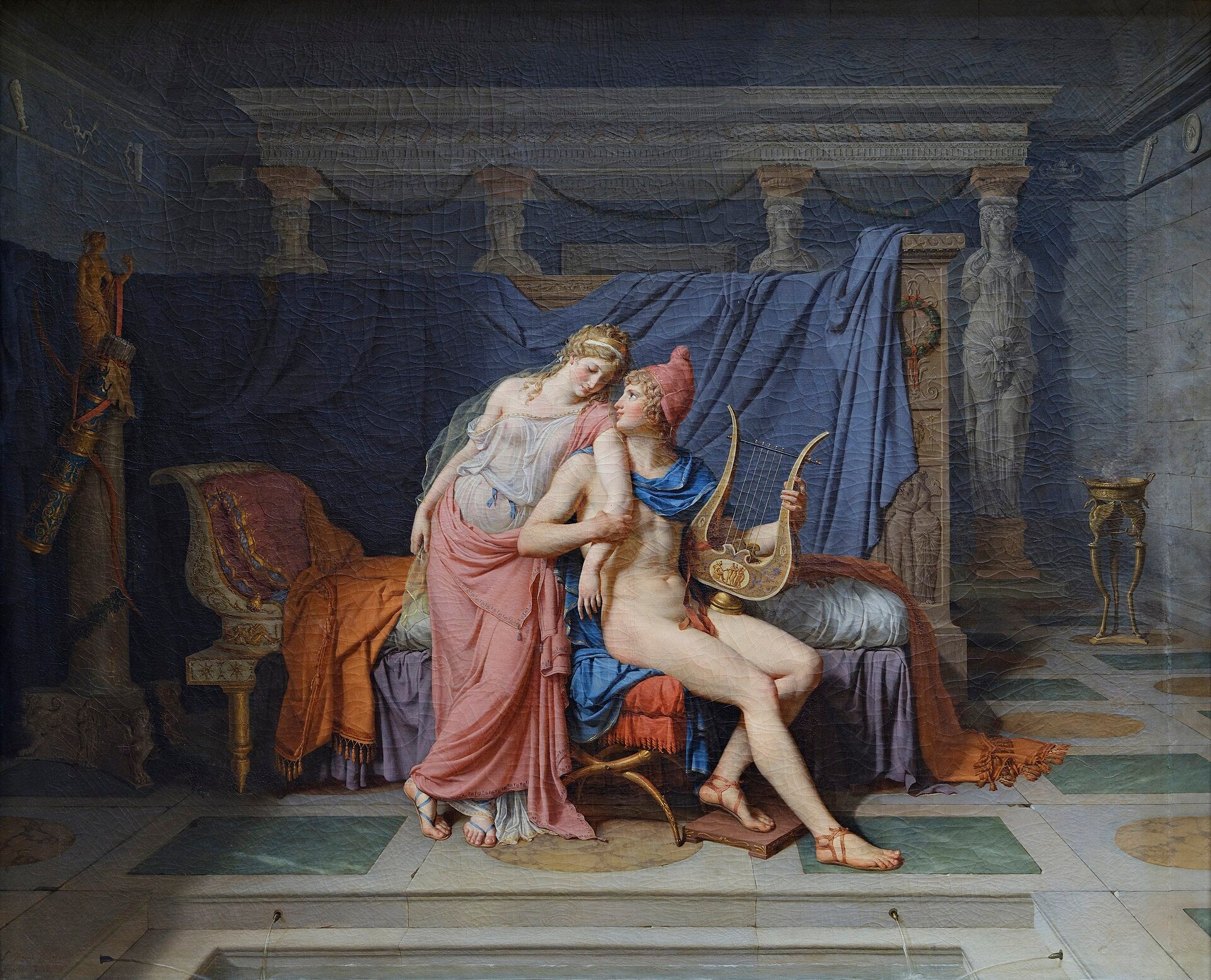Reproduction du tableau « Les Amours de Paris et d'Hélène - Jacques-Louis David » par Alpha Reproduction en peinture à l’huile