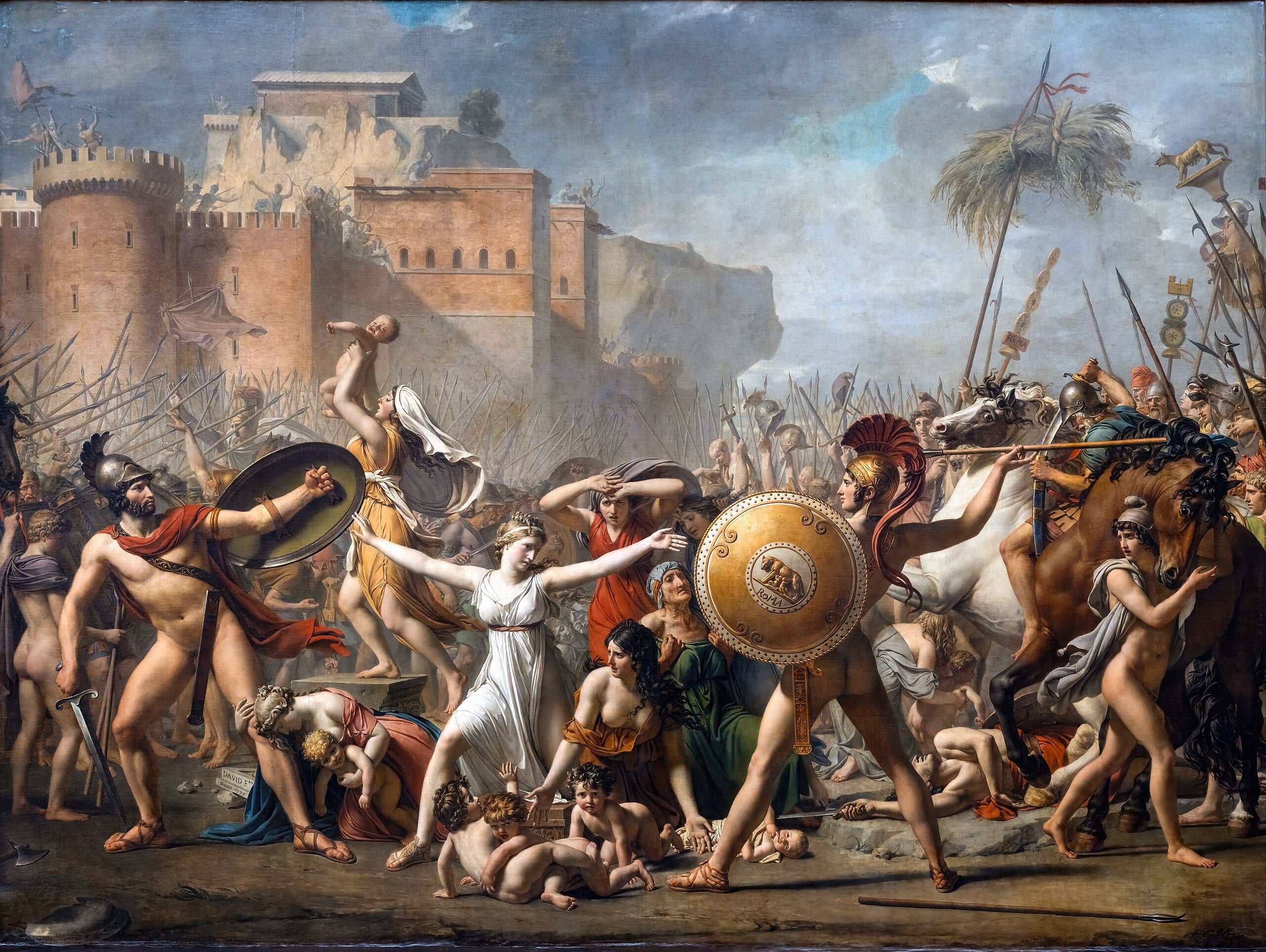 Reproduction du tableau « Les Sabines - Jacques-Louis David » par Alpha Reproduction en peinture à l’huile