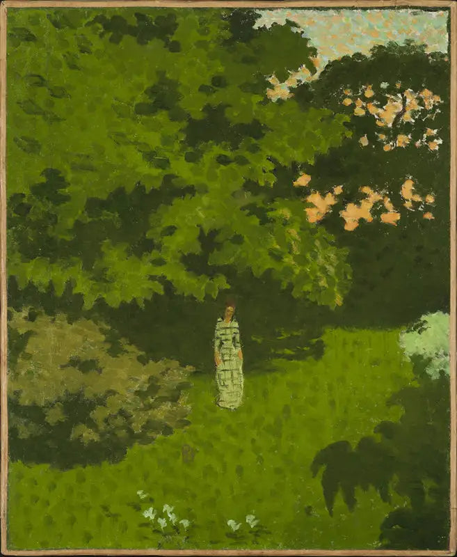Mme Claude Terrasse nel giardino del Clos a Grand-Lemps - Pierre Bonnard