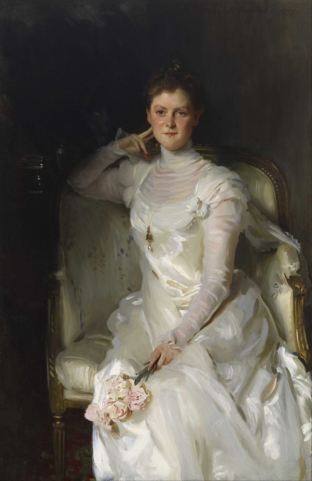 Reproduction du tableau « Mme Joshua Montgomery Sears (Sarah Choate Sears) - John Singer Sargent » par Alpha Reproduction en peinture à l’huile