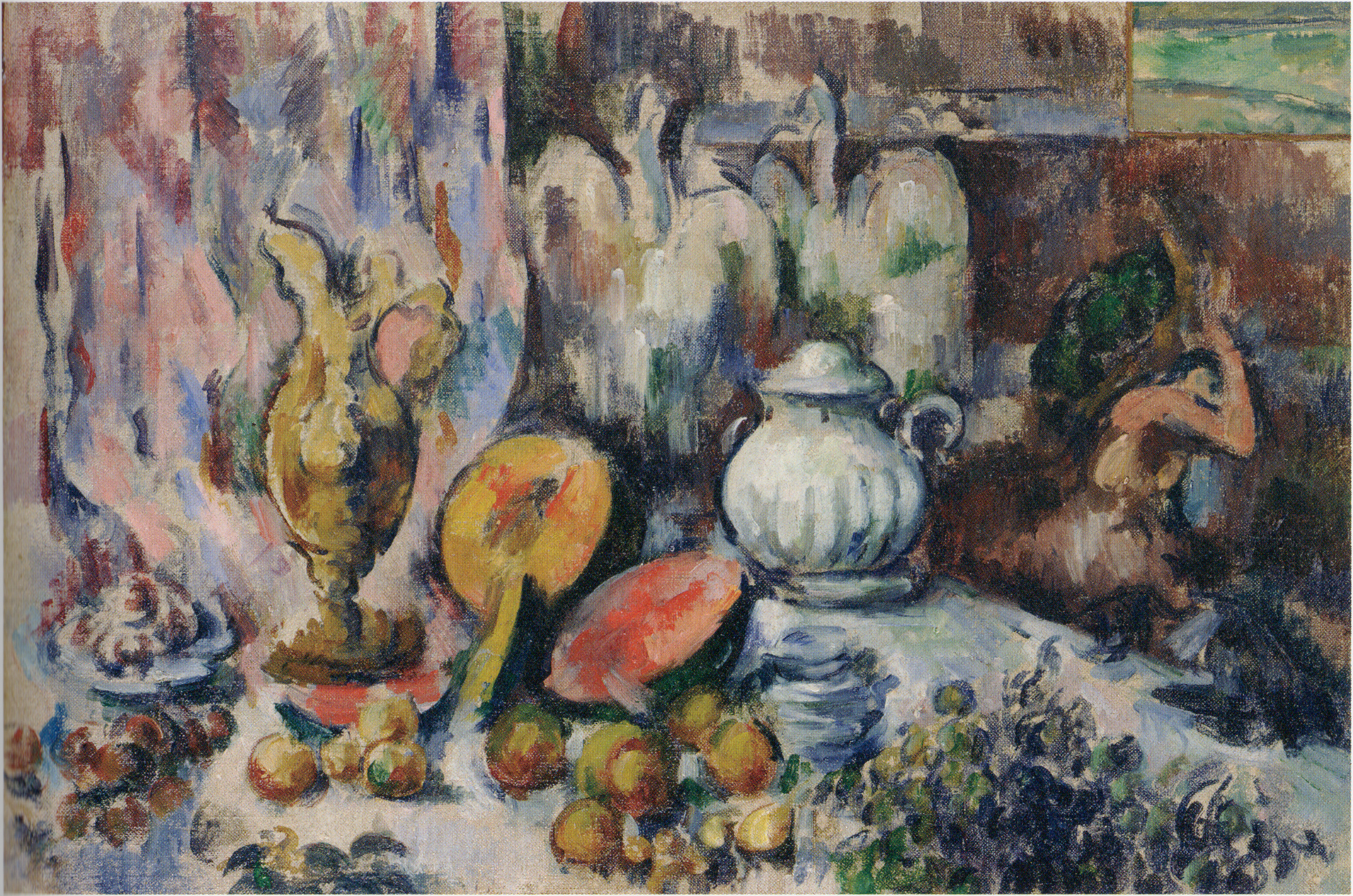 Reproduction du tableau « Nature morte - Table de banquet - Paul Cézanne » par Alpha Reproduction en peinture à l’huile