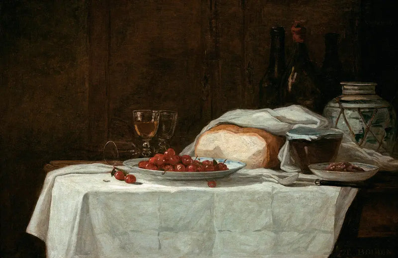 Natura morta con ciliegie - Eugène Boudin