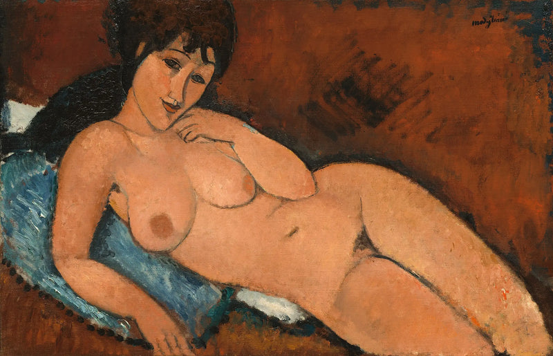 Nudo su un cuscino blu - Amedeo Modigliani