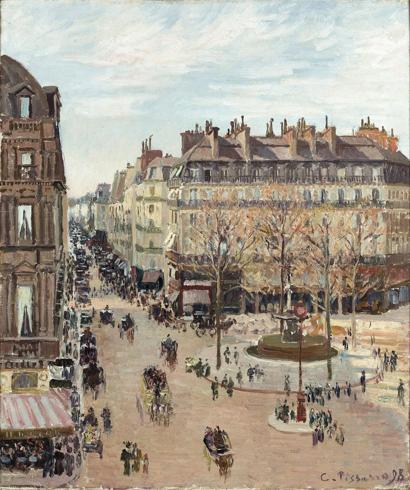 Parigi, Rue Saint-Honoré, Effetto Sole, Pomeriggio - Camille Pissarro