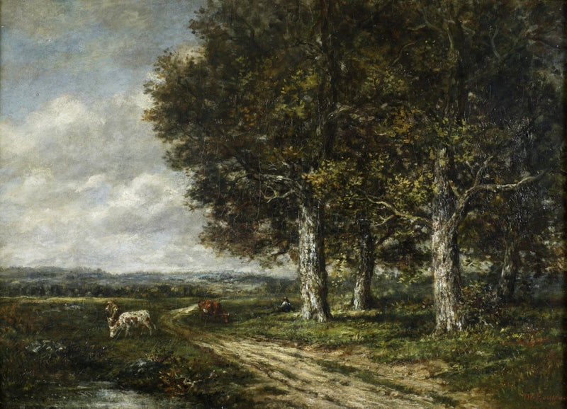 Paesaggio, Mucche che passano - Théodore Rousseau