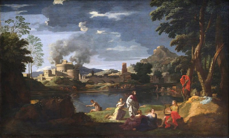 Paesaggio con Orfeo ed Euridice - Nicolas Poussin