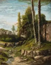 Paesaggio con alberi gemelli - Gustave Courbet