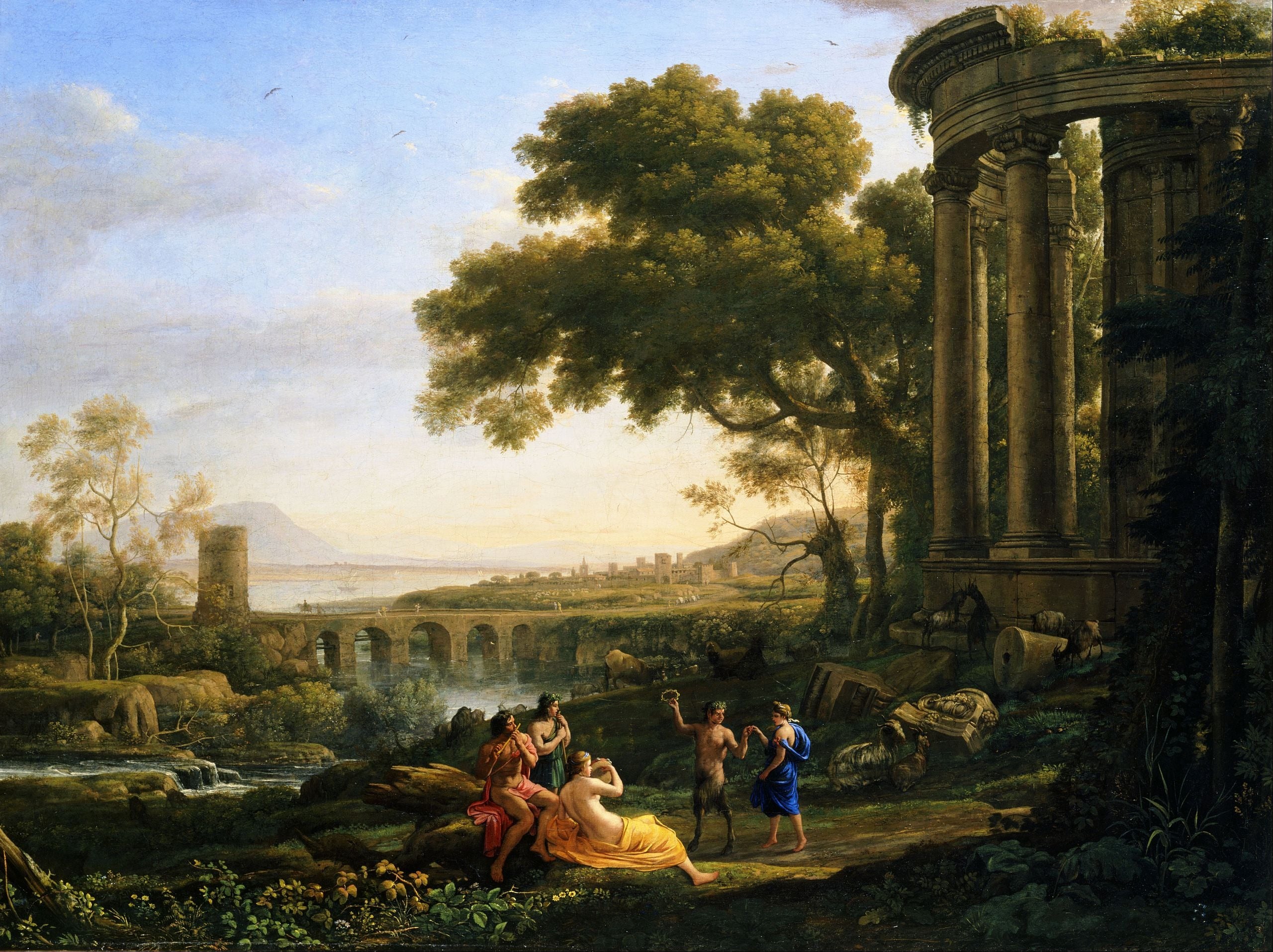 Paysage avec nymphe et satyre dansant - Claude Lorrain