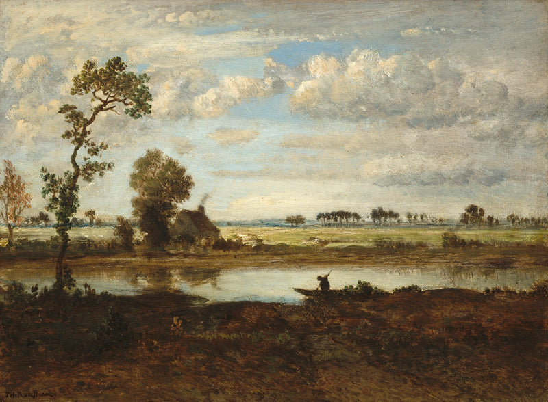 Paesaggio con barcaiolo - Théodore Rousseau