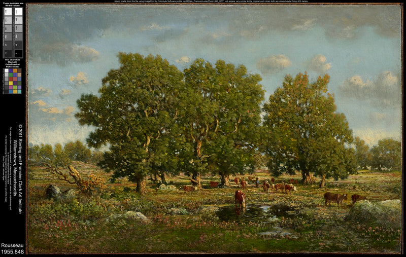 Paesaggio con mucche e querce - Théodore Rousseau