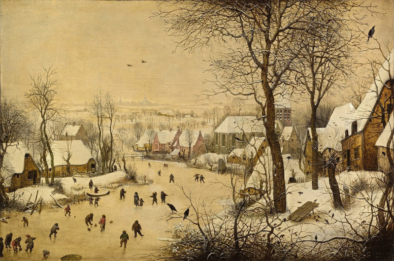 Paesaggio invernale con pattinatori e trappola per uccelli - Pieter Brueghel il Vecchio