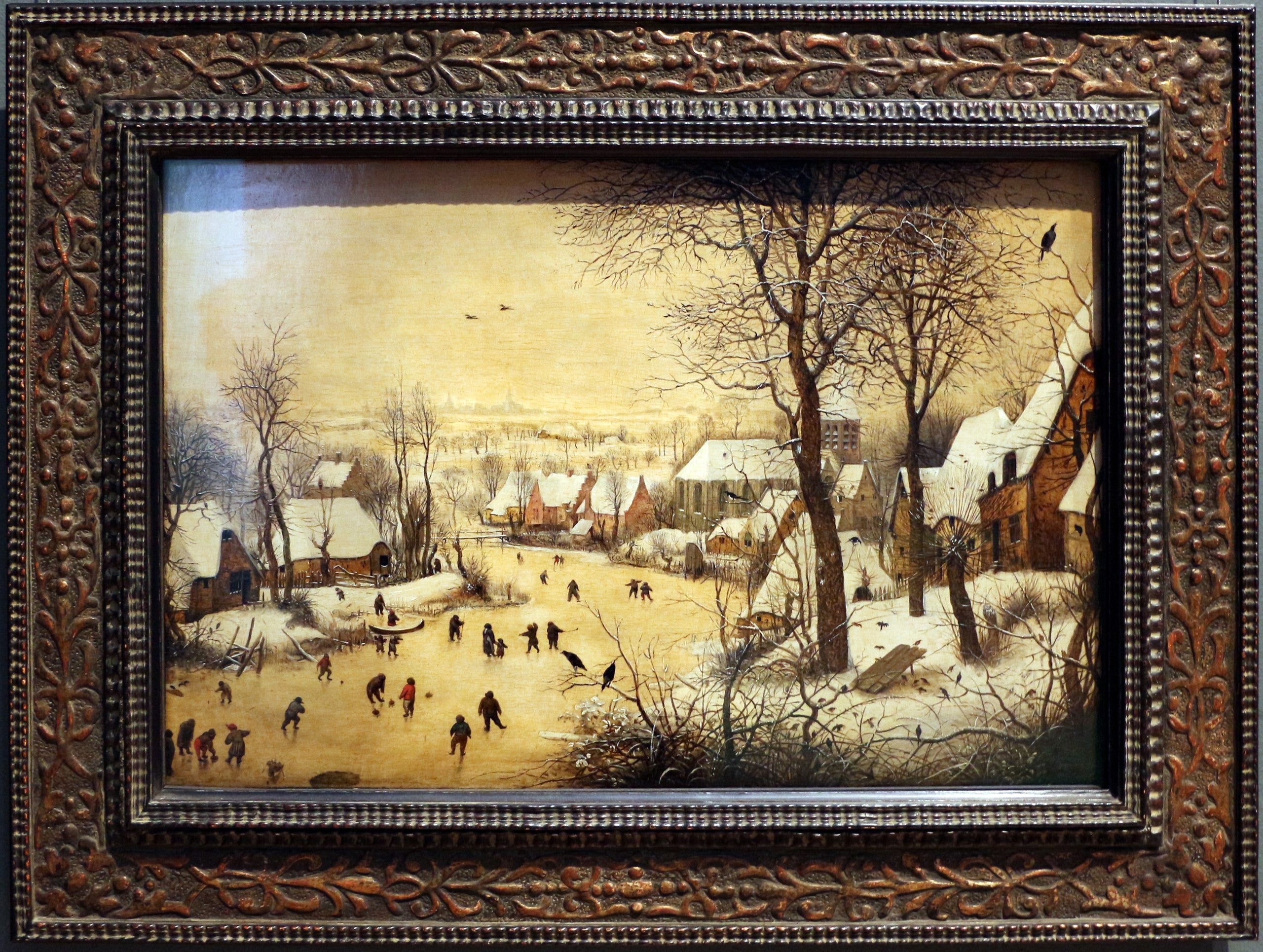Paesaggio invernale con pattinatori e trappola per uccelli - Pieter Brueghel il Vecchio