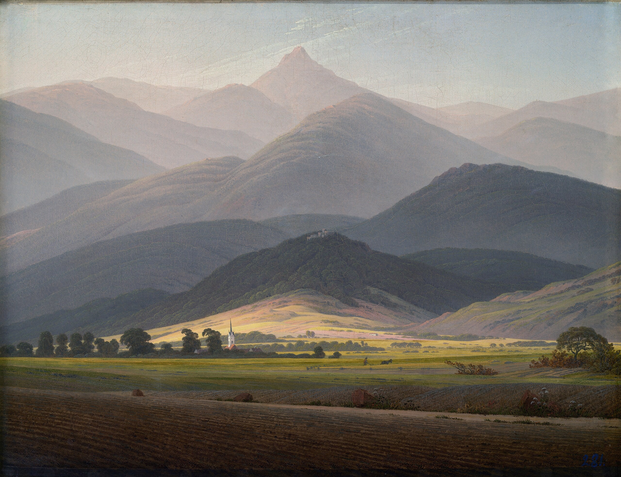 Reproduction du tableau « Paysage de montagnes - Caspar David Friedrich » par Alpha Reproduction en peinture à l’huile