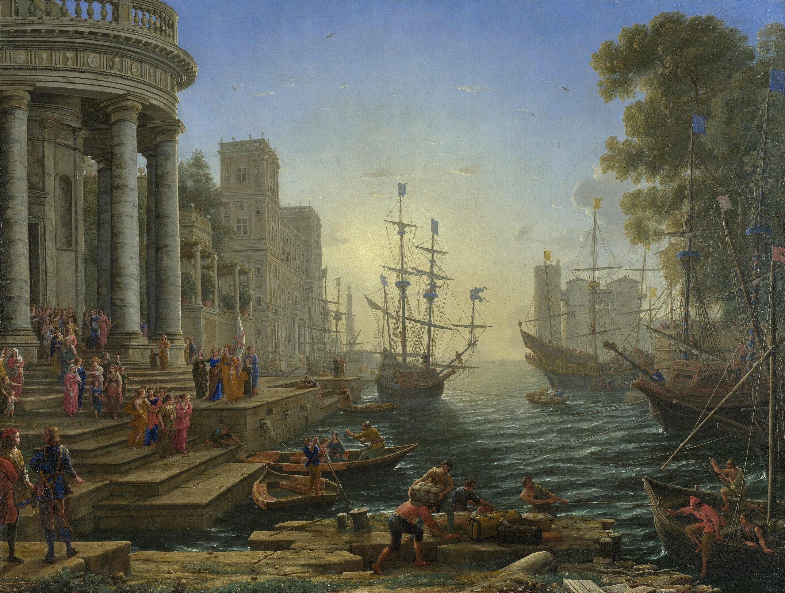 Port avec l'embarquement de Sainte Ursule - Claude Lorrain