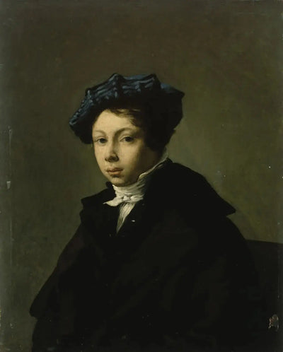 Reproduction du tableau « Portrait de jeune homme coiffé d'un béret bleu - Eugène Delacroix » par Alpha Reproduction en peinture à l’huile
