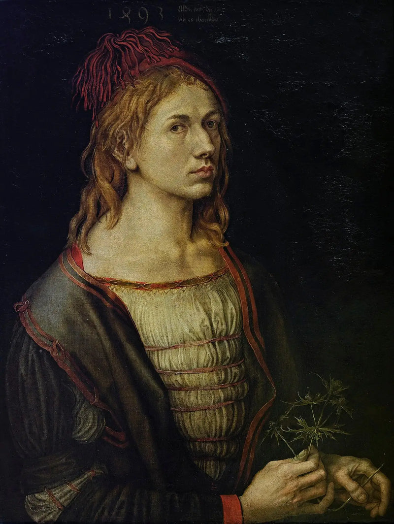 Ritratto dell'artista in affitto con un cardo - Albrecht Dürer