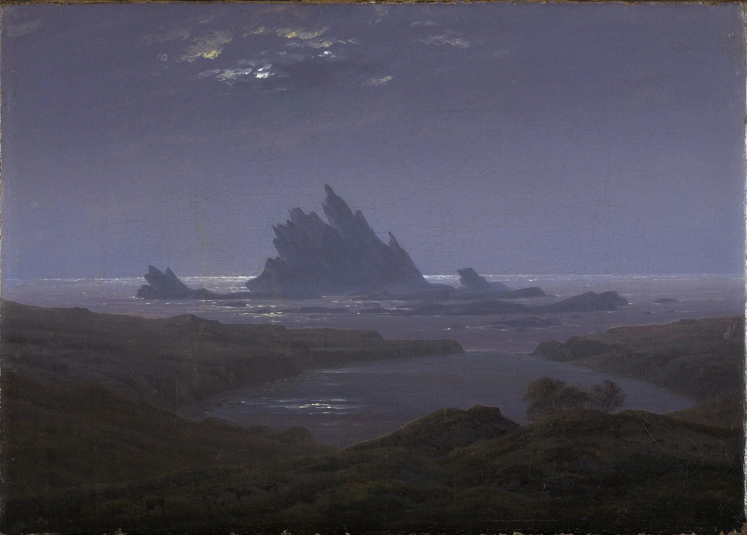 Reproduction du tableau « Récif rocheux au bord de la mer - Caspar David Friedrich » par Alpha Reproduction en peinture à l’huile