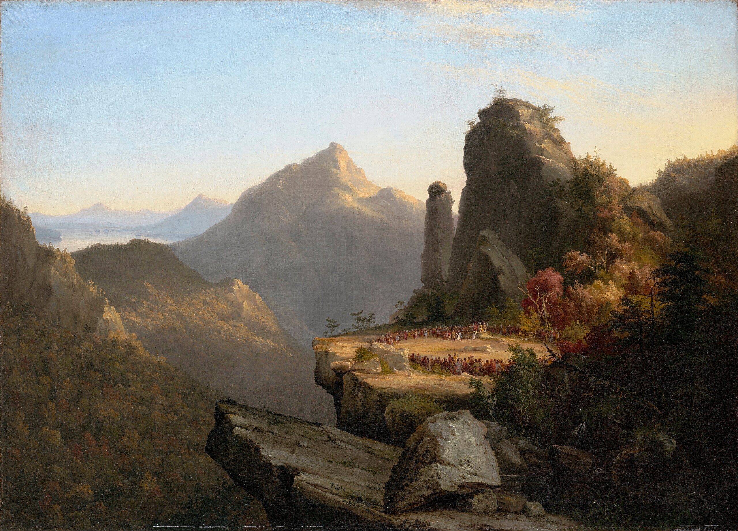 Scène du « Dernier des Mohicans », Cora agenouillée aux pieds de Tamenund - Thomas Cole