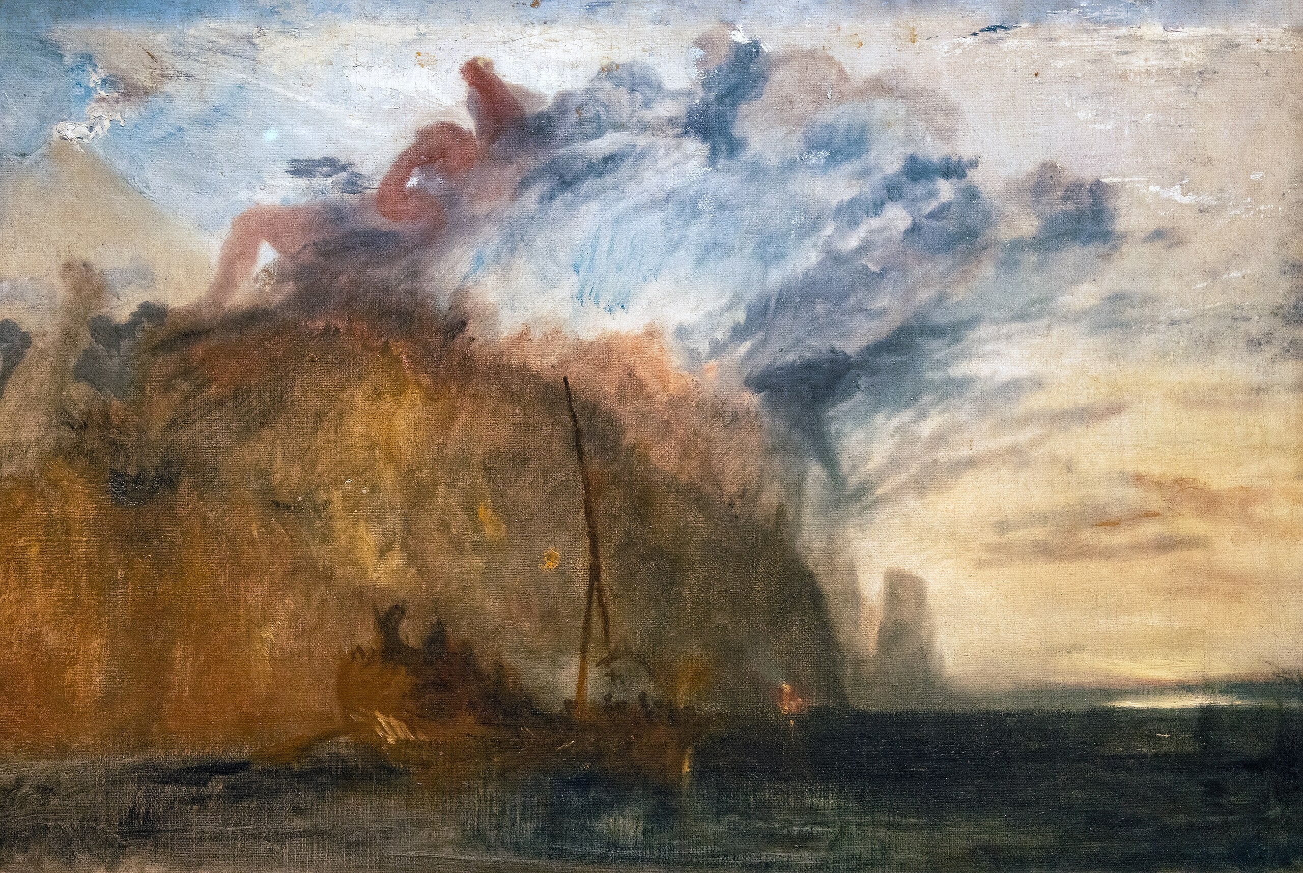 Reproduction du tableau « Sketch for ‘Ulysses Deriding Polyphemus’ - J. M. W. Turner » par Alpha Reproduction en peinture à l’huile