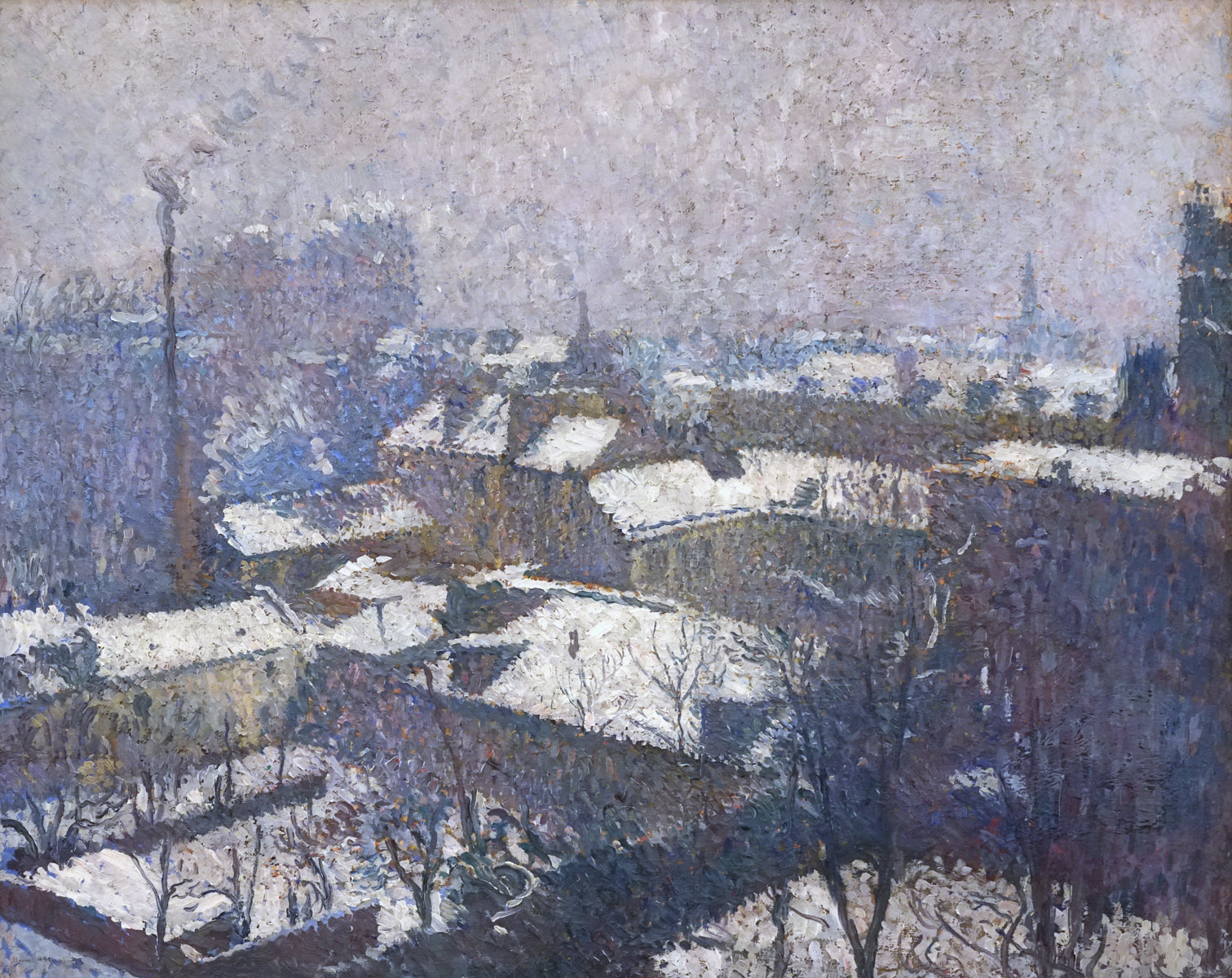 I tetti di Parigi sotto la neve - Henri-Jean Guillaume Martin
