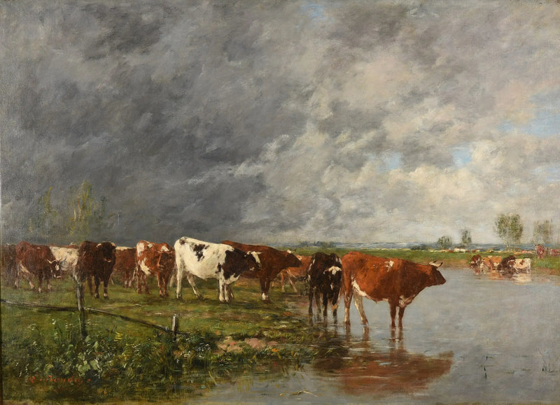 Mandria che beve - Eugène Boudin