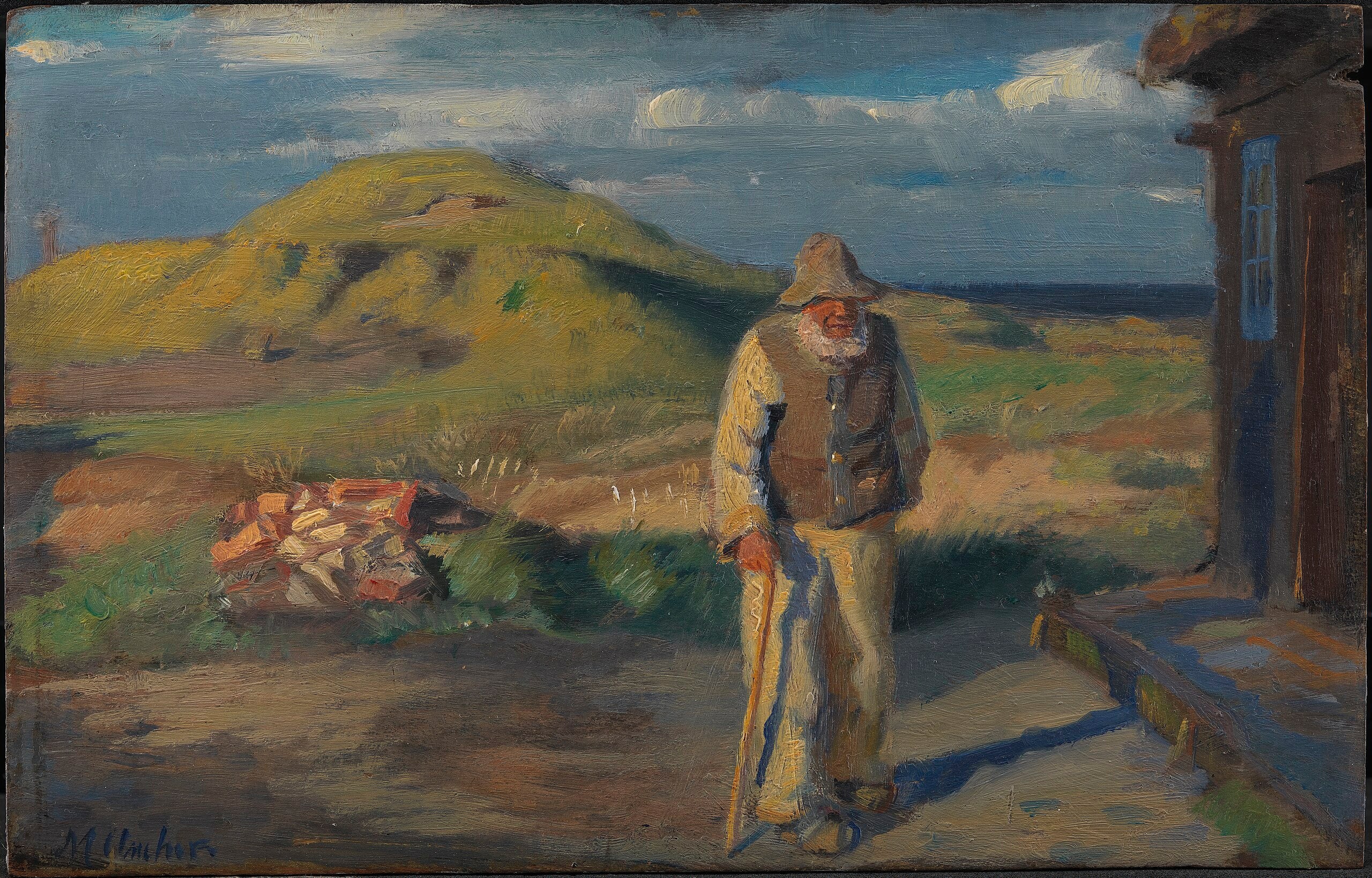 Un cieco davanti a casa sua - Michael Peter Ancher