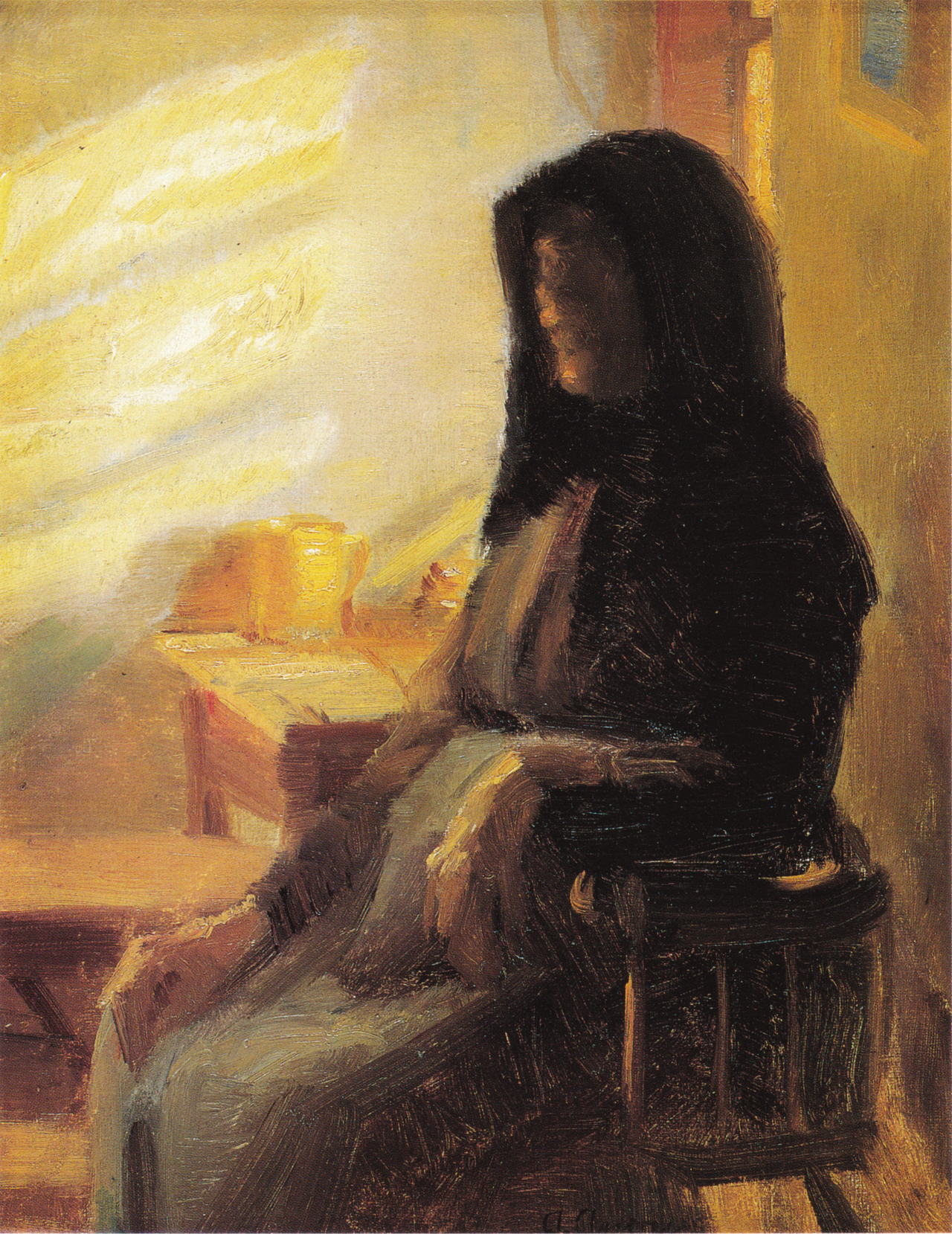 Une femme aveugle dans sa chambre. Étude - Anna Ancher - Alpha Reproduction